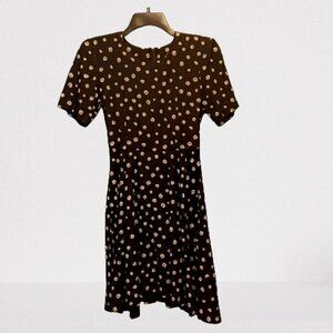 Vintage Mark Farrel Dress, Sz. 3/4, Black with White Polka Dots